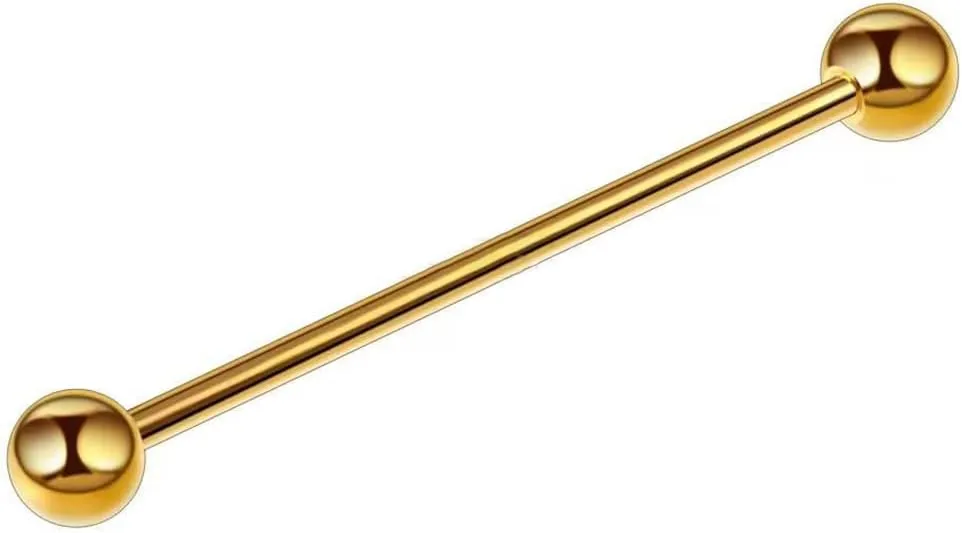 14G Stainless Steel Industrial Barbell Earrings for Women Men 38mm Solid Color Cartilage Conch Helix Industrial Bar Body Piercing Jewelry