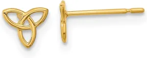 14K Yellow Gold Celtic Knot Stud Earrings (L- 0.20 Inch, W- 0.24 Inch)