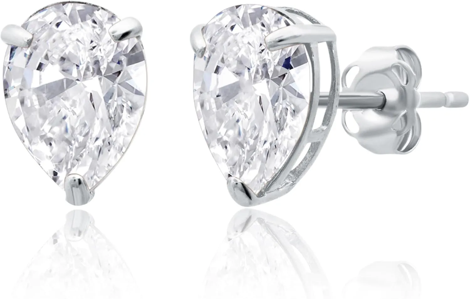 14k Yellow or White Gold Teardrop Gemstone Pear Shape Stud Earrings for Women with Push Backs and 8mm x 6mm Birthstone by MAX   STONE