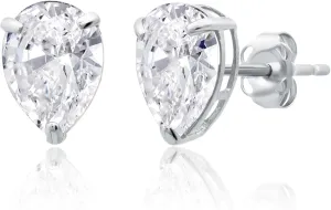 14k Yellow or White Gold Teardrop Gemstone Pear Shape Stud Earrings for Women with Push Backs and 8mm x 6mm Birthstone by MAX   STONE