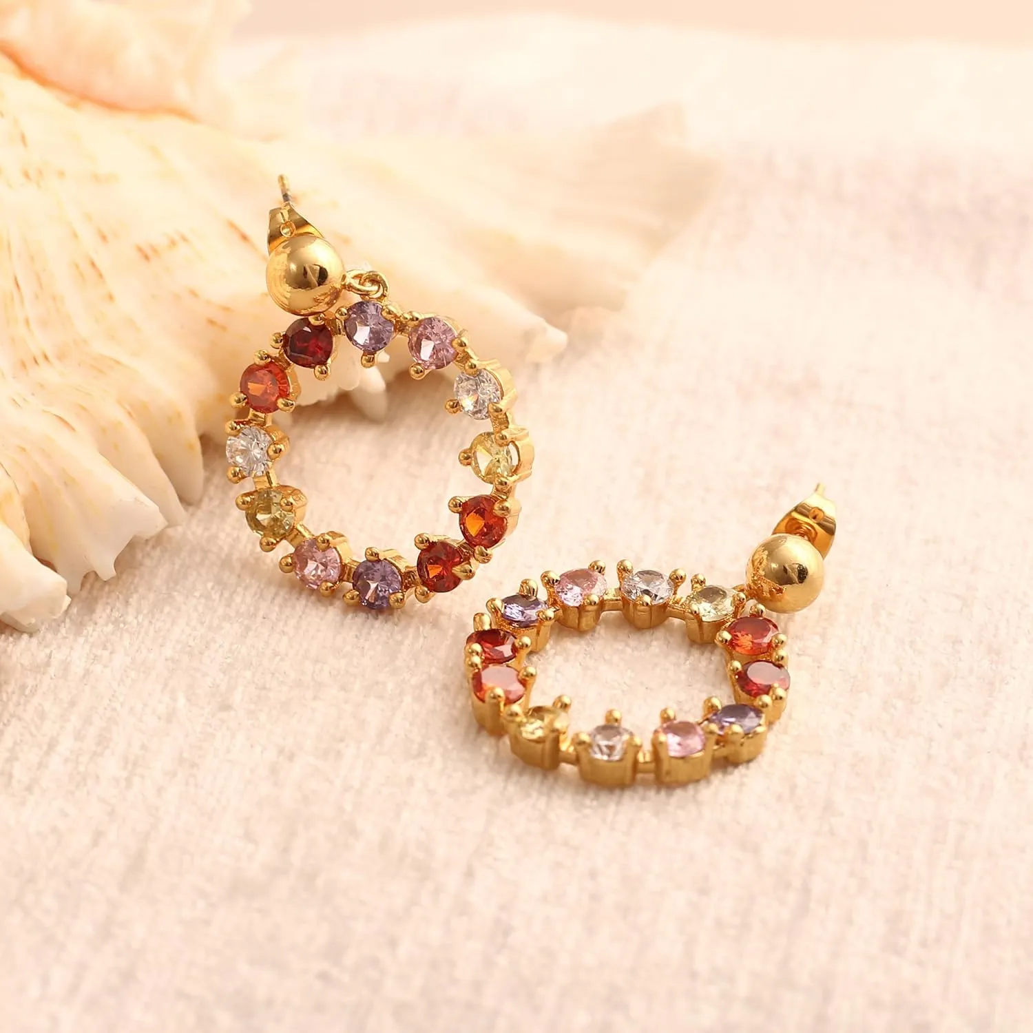 18K Gold Plated Hoop Earrings for Women - Thin Dainty Gold Hoop Earring Set - Small Tarnish-Free Gold Hoop Earrings for Women Gift Jewelry for Women