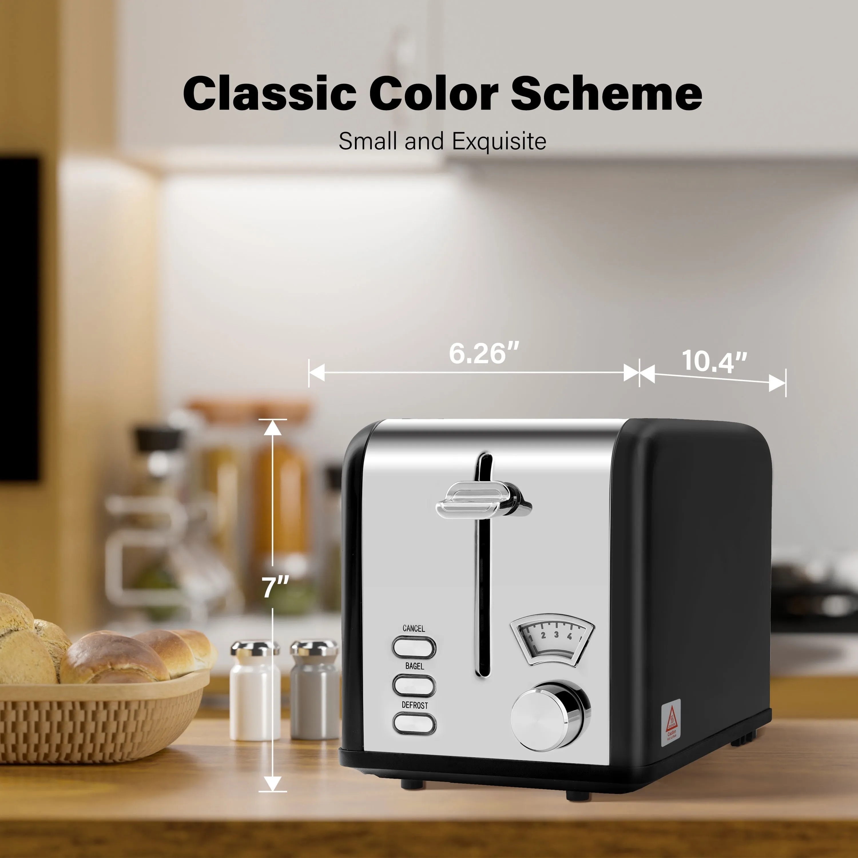 2 Slice Toaster Extra Wide Slots 5 Shade Settings Bagel, Defrost & Cancel Function Stainless Steel Removable Crumb Tray