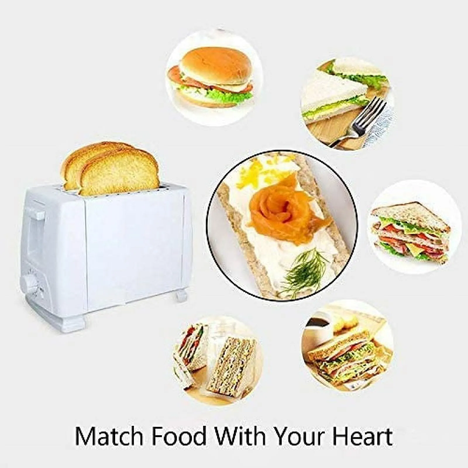 2 Slice Toaster Tragbarer Haushalt 800W mit 7 Temperatureinstellungen Bewegliches Brot Krümelablage Einziehbare Rollenbefestigung Automatische Toast Sandwich Maschine