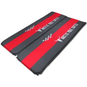 2x 5cm Thick Self-Inflating Mattress | Camping Sleeping Mat | Joinable Air Bed | Red