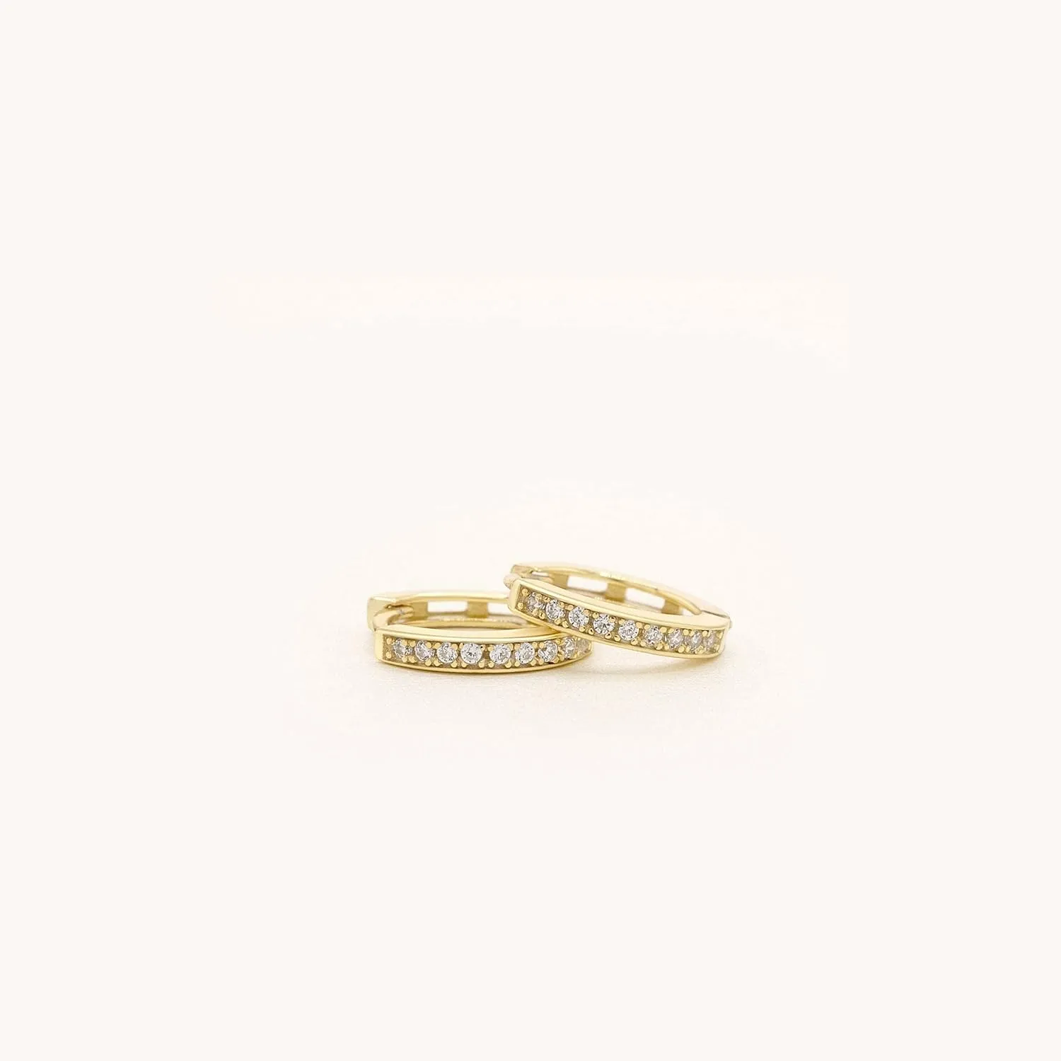 925 Sterling Silver Cubic Zirconia Huggie Hoop Earrings