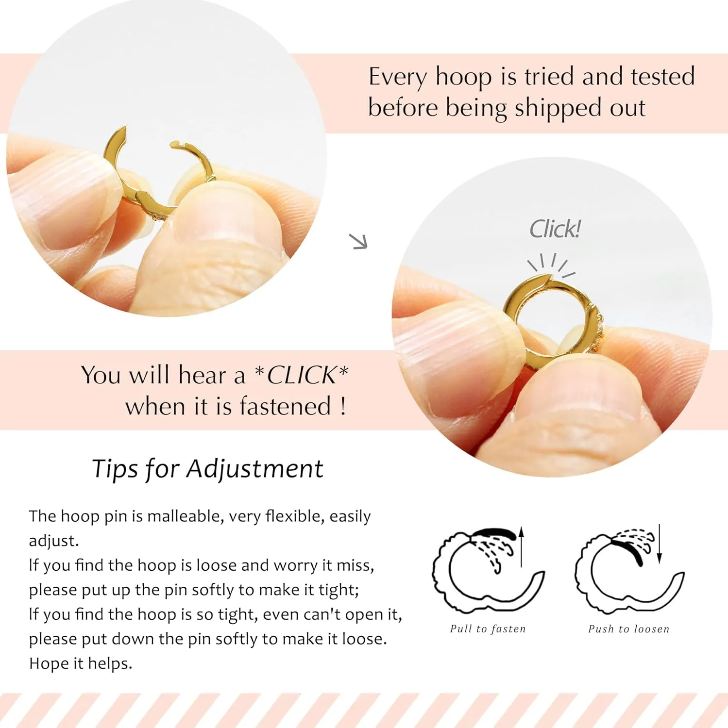925 Sterling Silver Small Gold Hoop Earrings for Women Men,18K Gold Plated Hinge Huggie Hoop Earrings fit Helix, Rook, Earlobe Lightweight Hypoallergenic Earrings (1 Pair - 8mm)