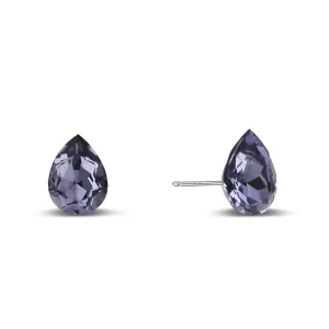 925 Sterling Silver Teardrop Amethyst Stud Earrings Purple Birthstone Earrings for Women Hypoallergenic Gemstone Earrings for Sensitive Ears