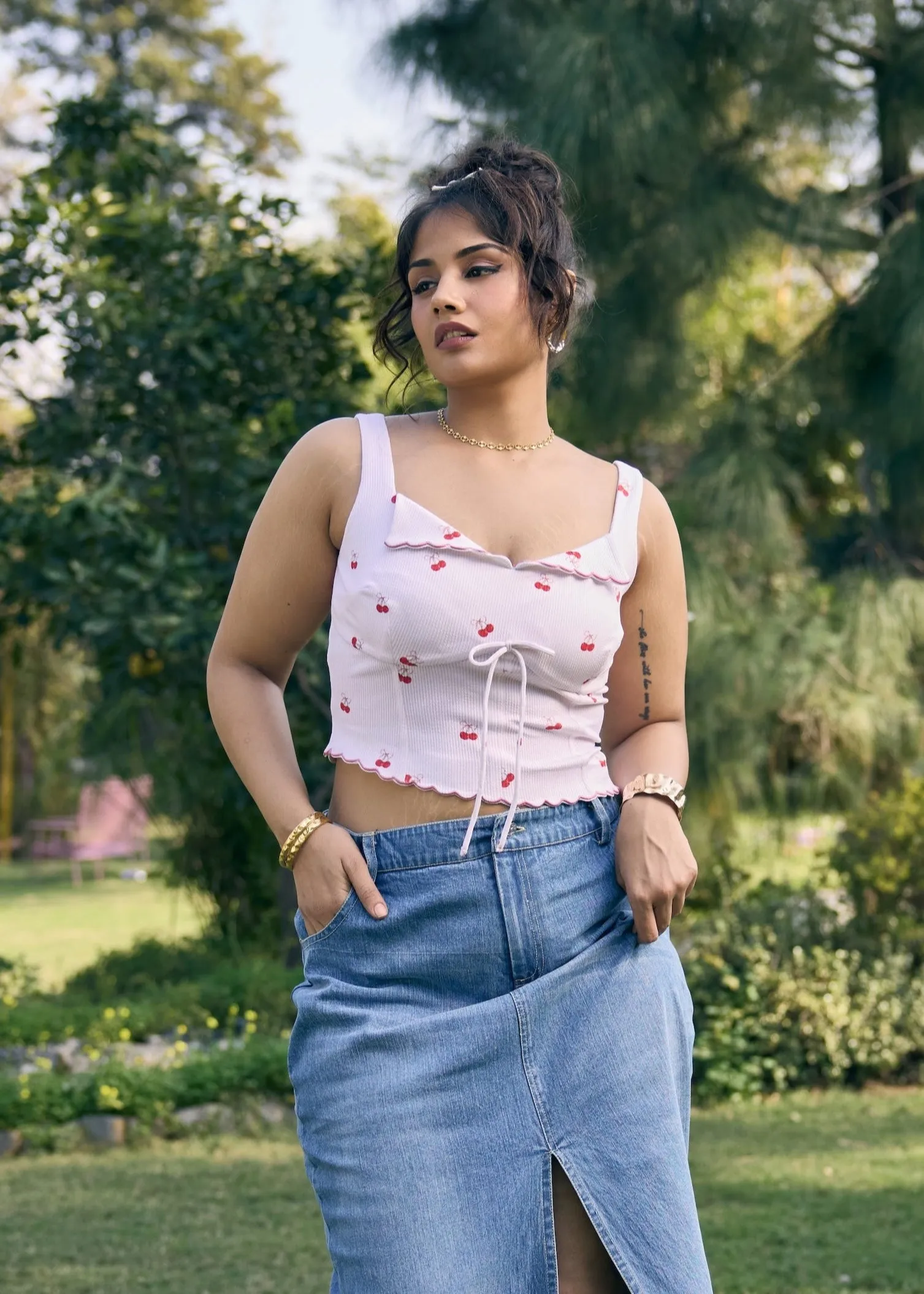 Averil White Printed Top
