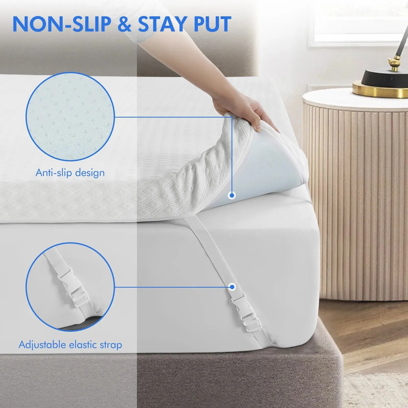 Balichun 3 Inch Gel Memory Foam Mattress Topper for Pressure Relief, Premium Soft Cooling Sleep, Non-Slip Design with Removable & Washable Cover, CertiPUR-US Certified - Twin