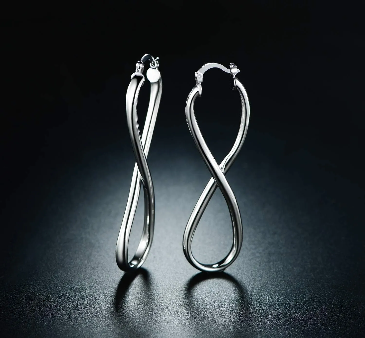 Barzel 18k Gold Plated Infinity Crazy 8 Hoop Earrings