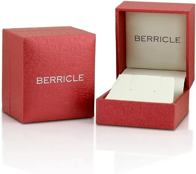 BERRICLE Sterling Silver Solitaire Bezel Set Round Cut Cubic Zirconia Stud Earrings, Unisex for Women/Men, Yellow Gold/Rhodium Plated, Small/Large CZ 4-9mm