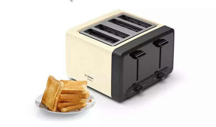 Bosch TAT4P447GB 4-Slice Toaster, Cream