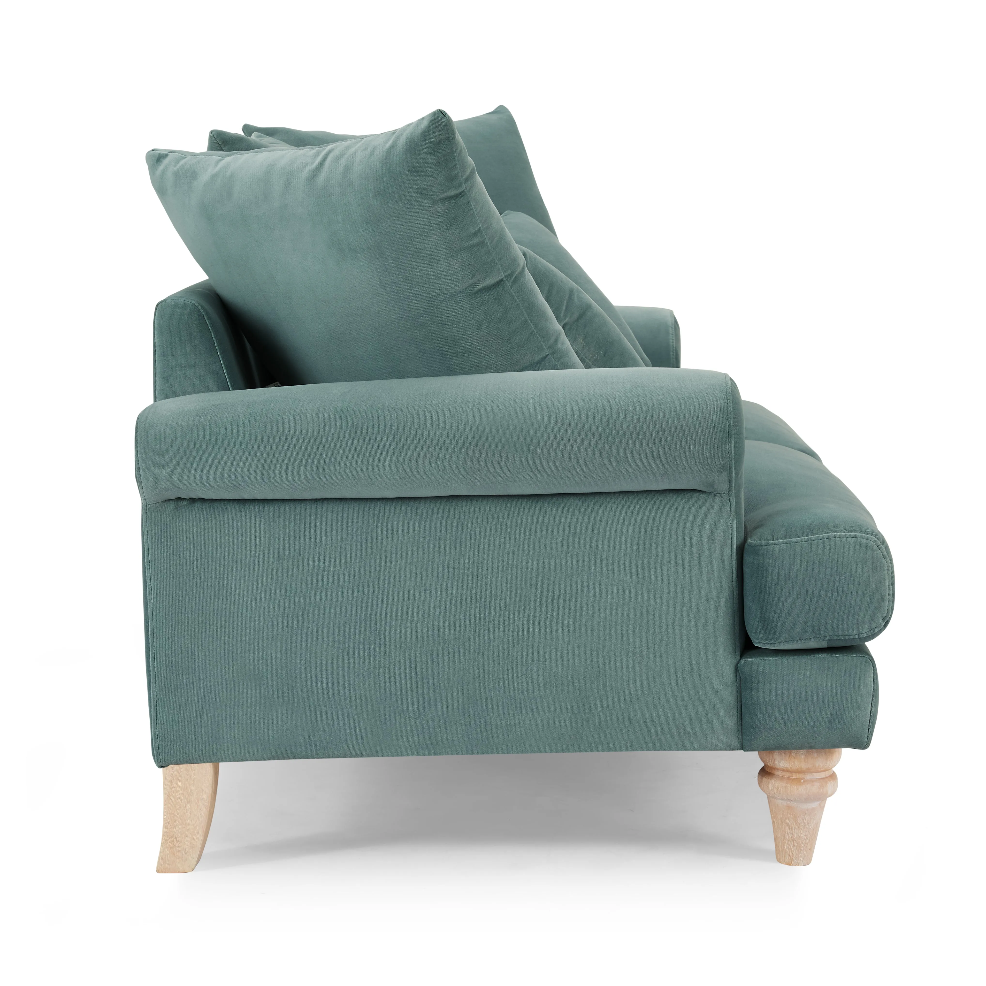 Churchill 2 3 Seater Sofa Set With Scatter Back Cushions, Luxury Teal Velvet