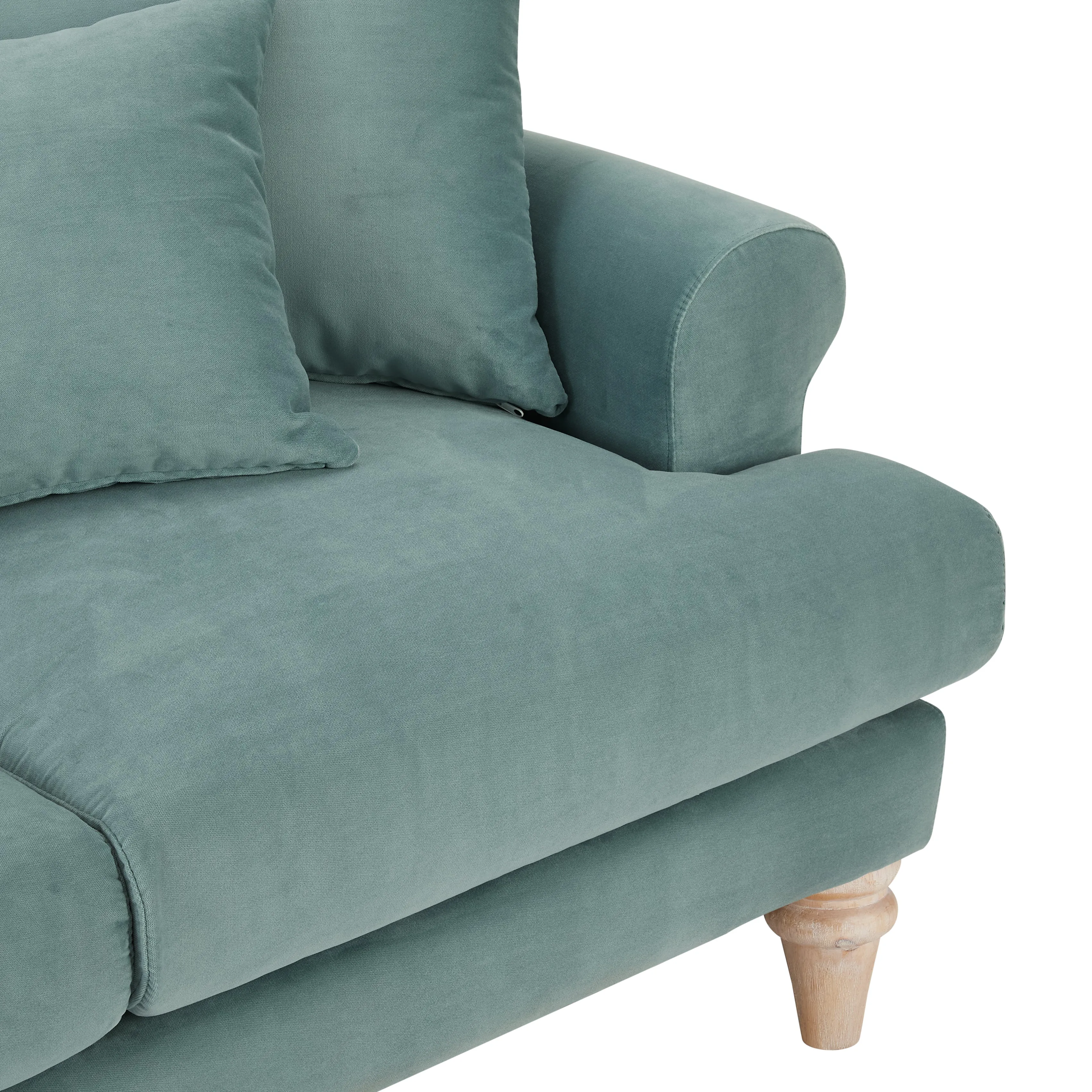 Churchill 2 3 Seater Sofa Set With Scatter Back Cushions, Luxury Teal Velvet