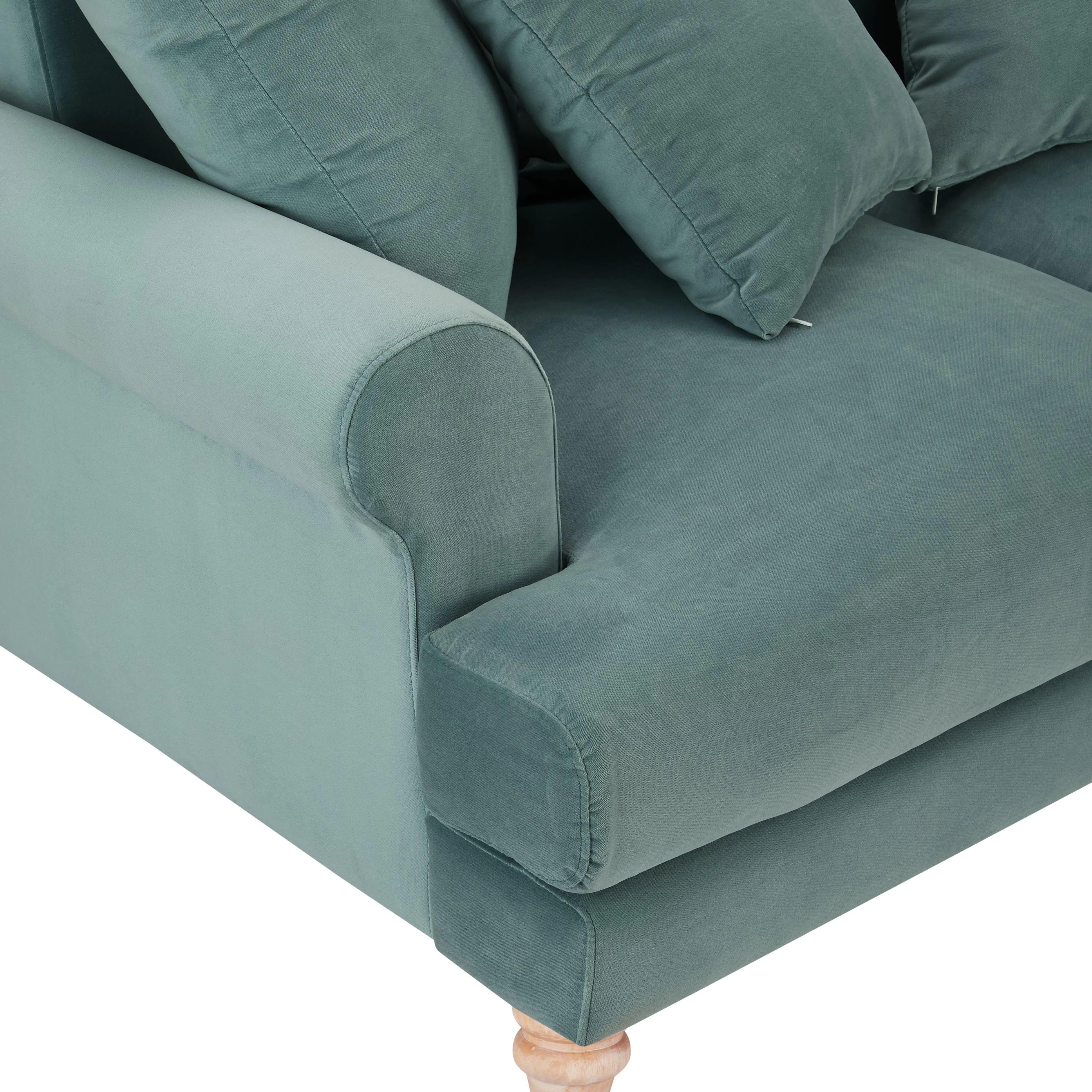 Churchill 2 3 Seater Sofa Set With Scatter Back Cushions, Luxury Teal Velvet