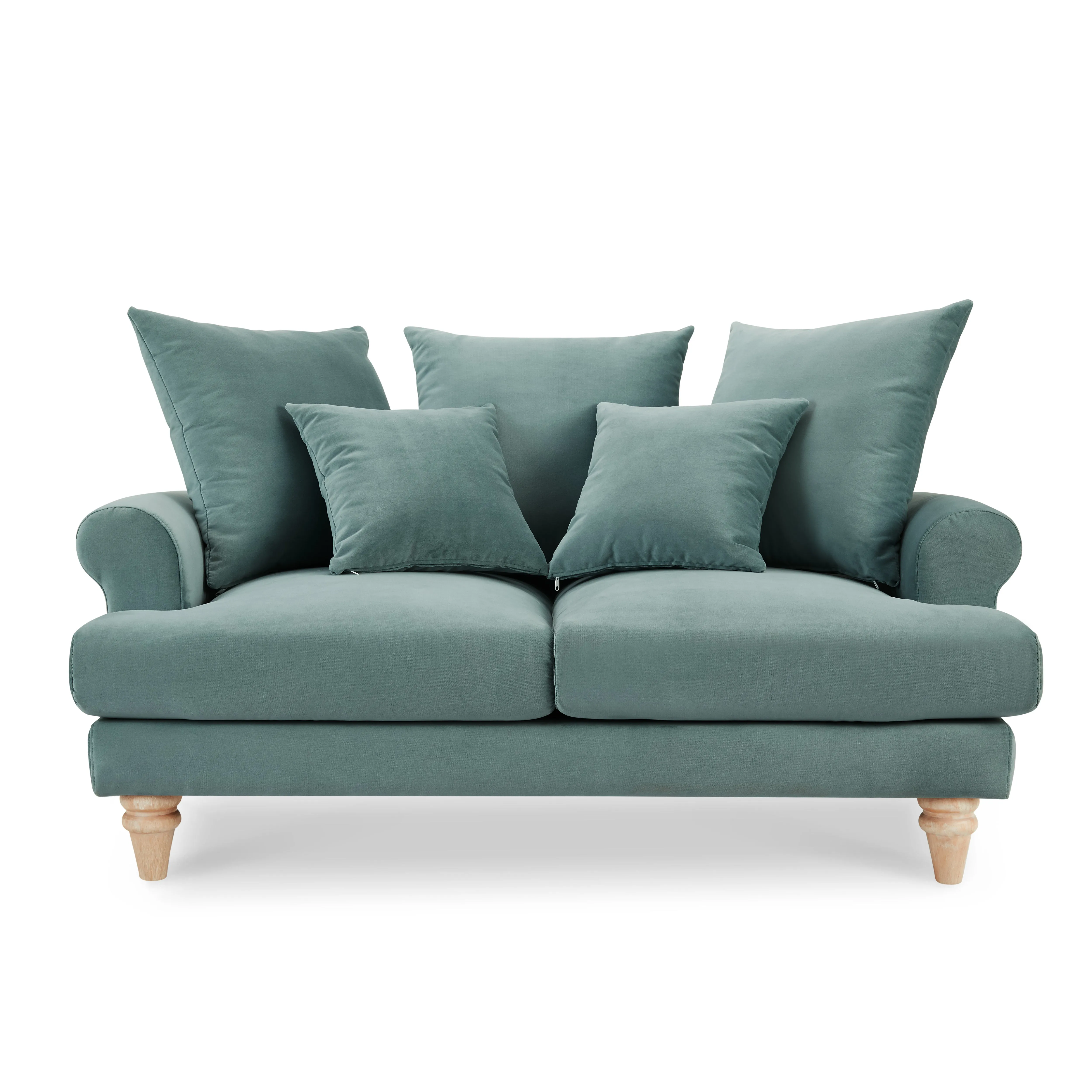 Churchill 2 3 Seater Sofa Set With Scatter Back Cushions, Luxury Teal Velvet