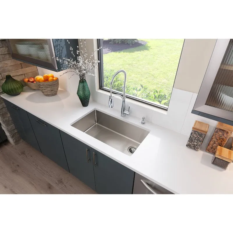 Crosstown 18.5" x 31.5" x 9" Stainless Steel Single-Basin Undermount Kitchen Sink