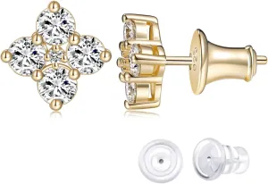 D Color VVS1 Clarity Moissanite Sparkle Stud Earrings for Women, Really Authentic Solid 925 Sterling Silver, Valentines Anniversary Birthday Mothers Day Jewelry, Ideal Gift for Her