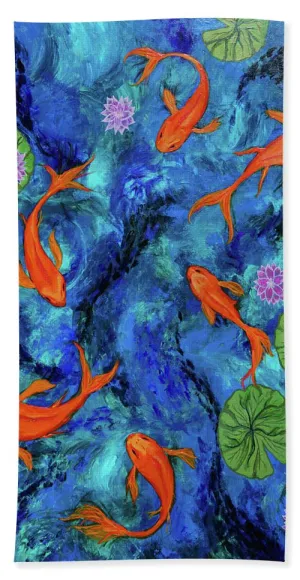 Dancing Koi - Bath Towel