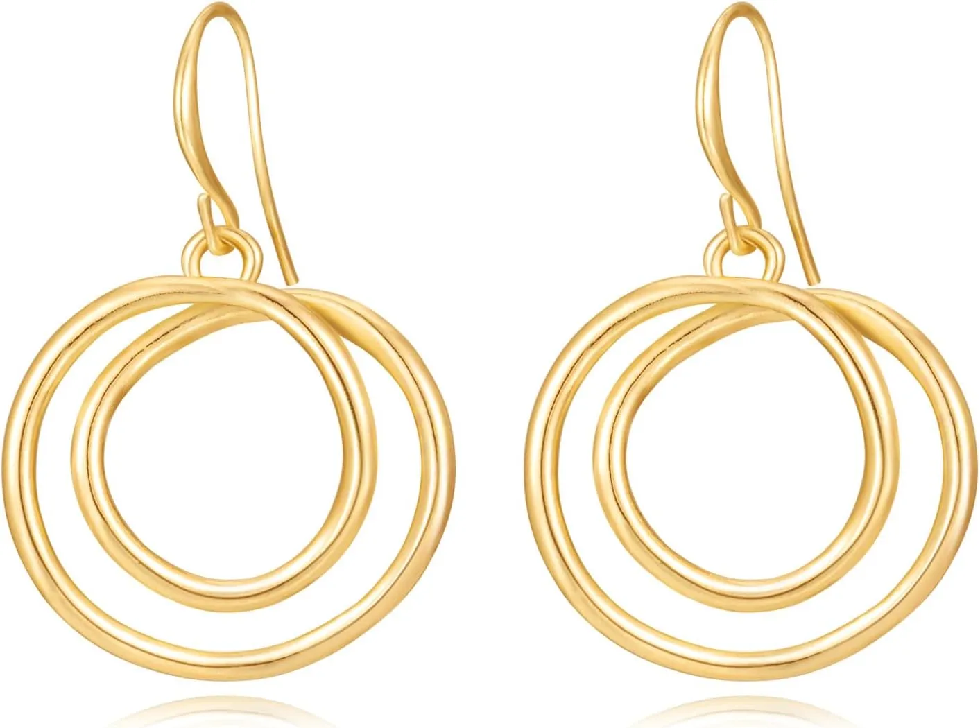 Dangle Earrings for Women 14k Gold Plated Teardrop Dangle Earrings Lightweight Minimalist Geometric Hoop Long Drop Dangle Earrings for Women Birthday Party Gift