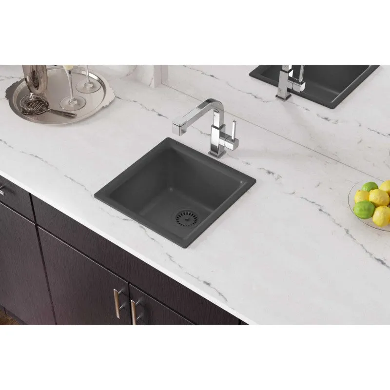 Elkay Quartz Classic 15.75" x 15.75" x 7.69" Single Basin Dual-Mount Bar Sink