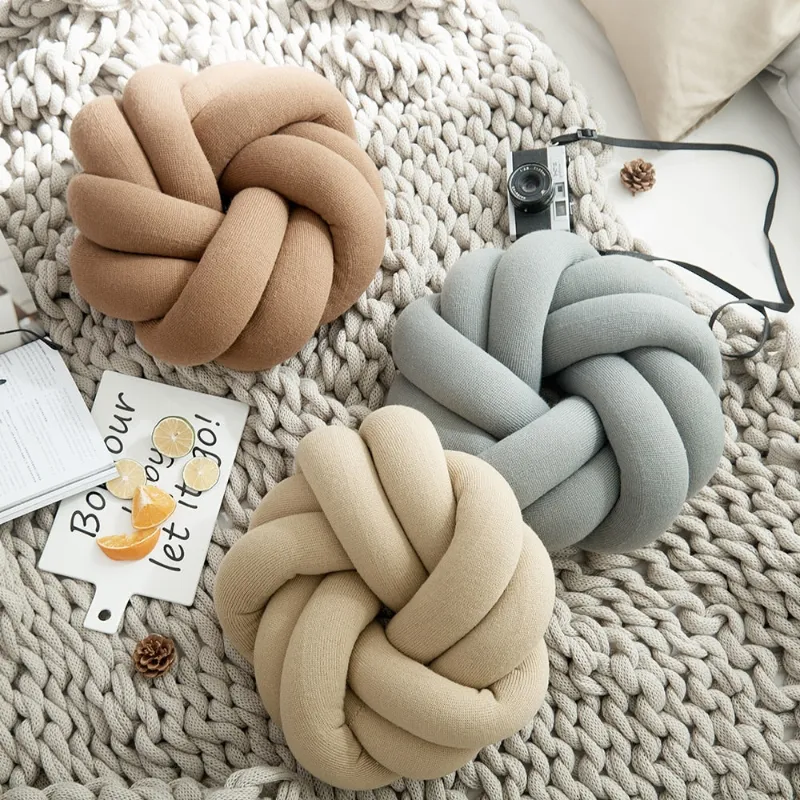 Flower Knot Soft Cotton Knit Pillows