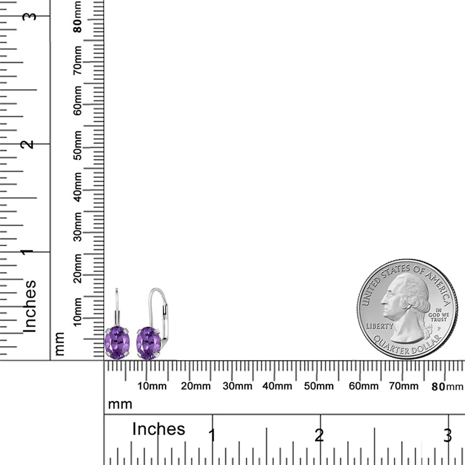 Gem Stone King 8X6MM Oval Drop Dangle Earrings for Women | 925 Sterling Silver | Genuine Gemstone Birthstone Leverback Earrings | Fine Jewelry Gifts for Her Mom Women Wife
