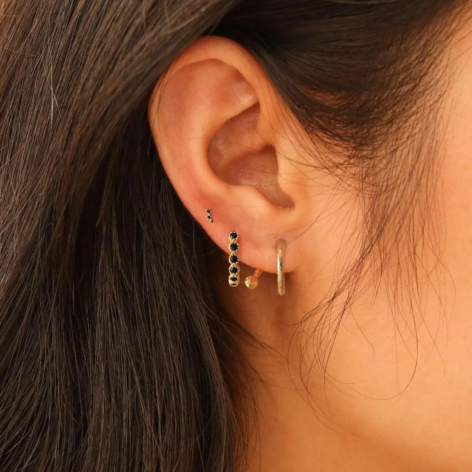 Gold Earrings for Women Set, 14k Plated Huggie Hoop Earrings Set Cartilage Earring Stacks Butterfly Dangle Heart Dangling Snake Stud Earrings Gold Jewelry Sets for Women