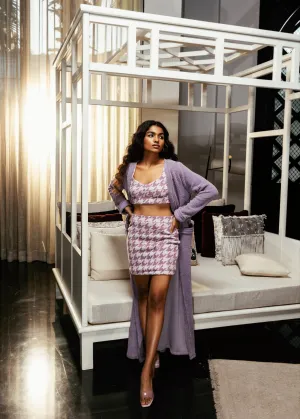 Lucille Lavender Houndstooth Lounge Set