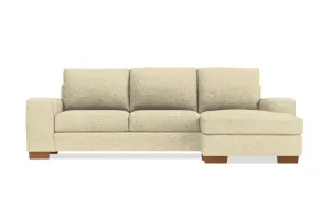 Melrose Reversible Chaise Sleeper Sofa Bed :: Leg Finish: Pecan / Sleeper Option: Memory Foam Mattress