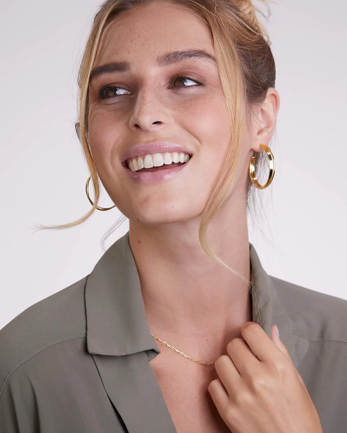 Milla Open Hoop Earrings For Women Trendy, Gold Thick Hoop Earrings for Women or Chunky Silver Hoop Earrings, Hypoallergenic and Easy to Wear