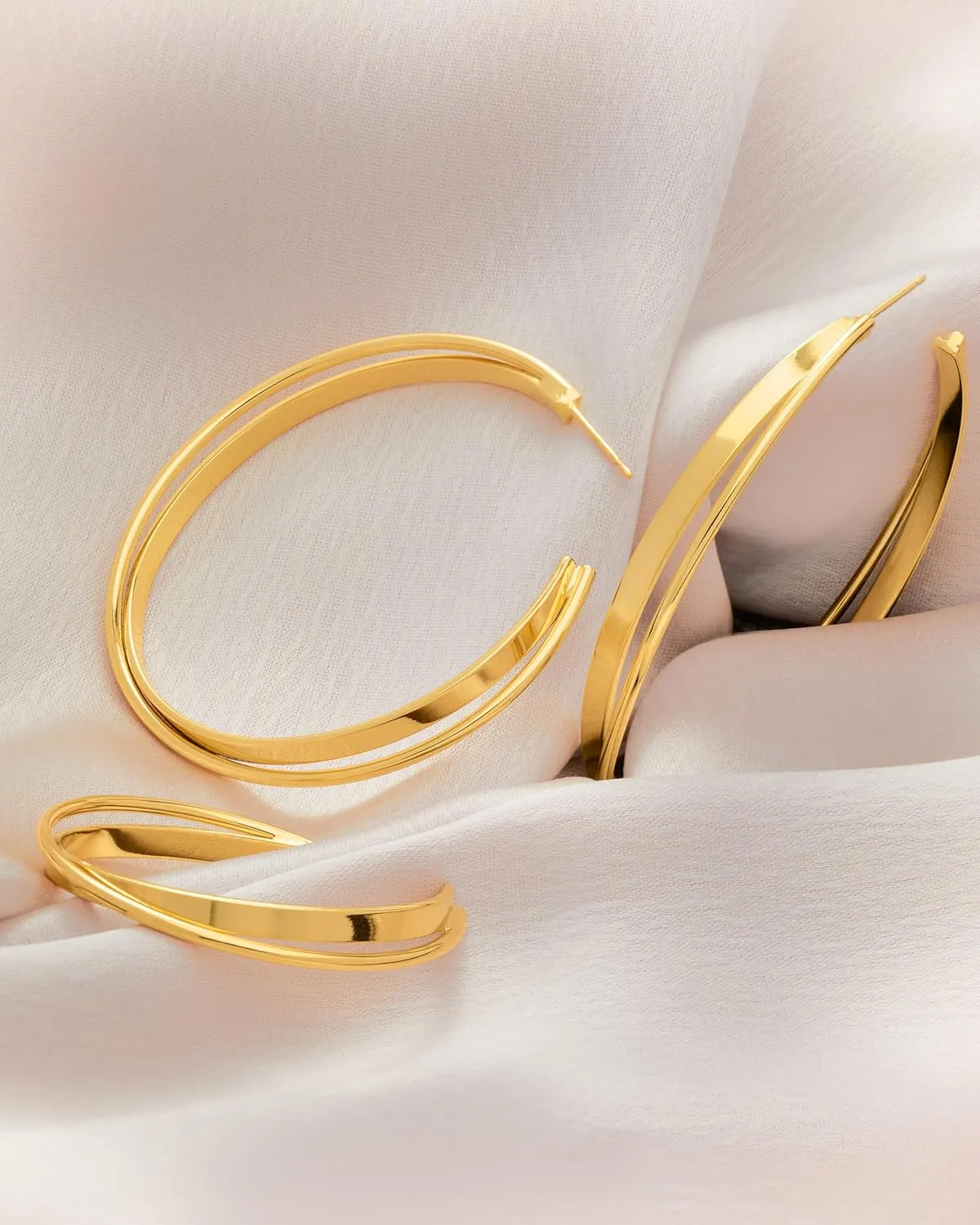Milla Open Hoop Earrings For Women Trendy, Gold Thick Hoop Earrings for Women or Chunky Silver Hoop Earrings, Hypoallergenic and Easy to Wear