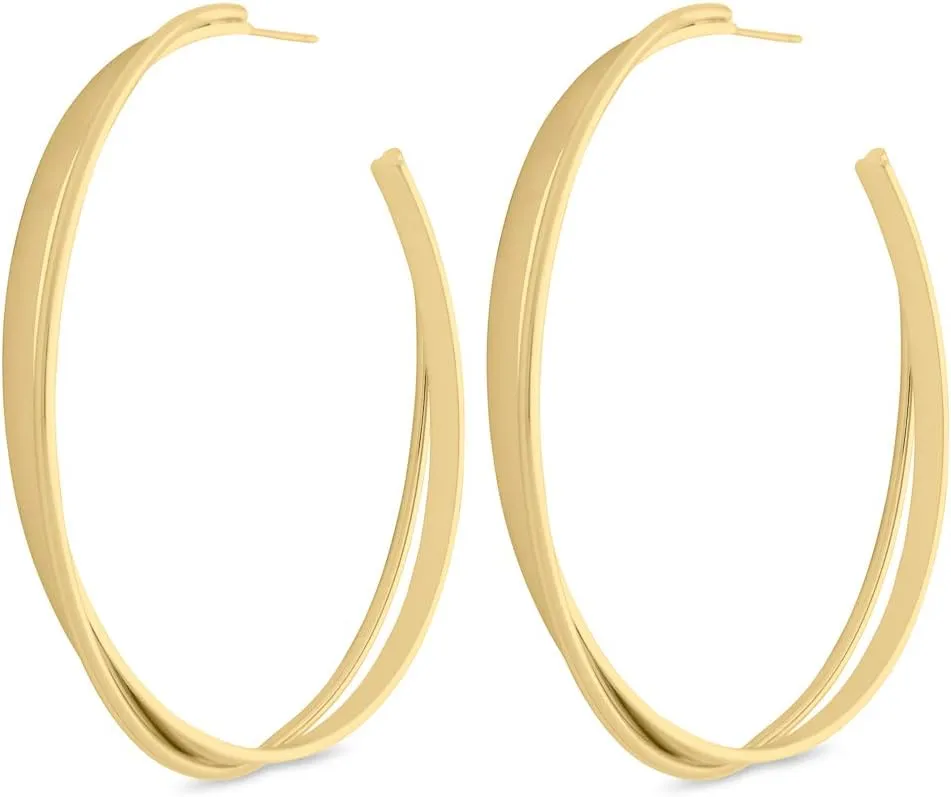 Milla Open Hoop Earrings For Women Trendy, Gold Thick Hoop Earrings for Women or Chunky Silver Hoop Earrings, Hypoallergenic and Easy to Wear