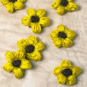 Mustard Puff Flower Appliqu