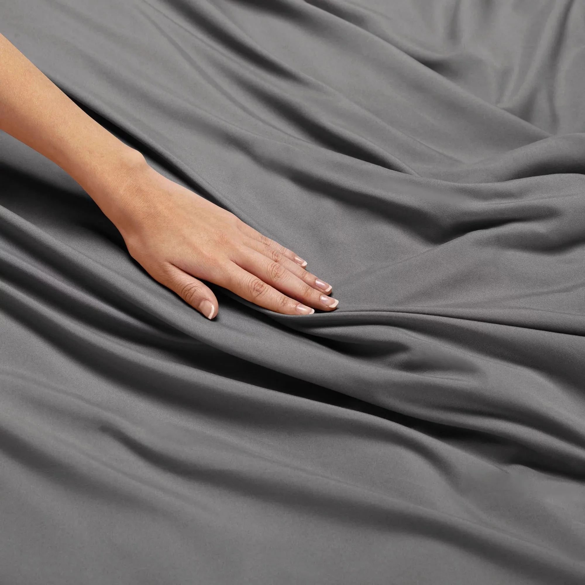 Nestl Bed Sheet Sets, 1800 Series Deep Pocket 4 Piece Bedding, Luxury Soft Microfiber Queen Sheet Sets, Gray