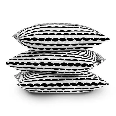 New - 16"x16" Striped Square Throw Pillow Black/White - Deny Designs