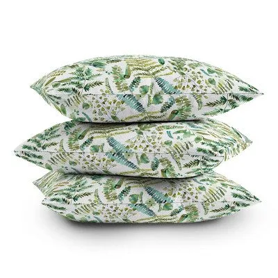 New - 20"x20" Oversize Ninola Design Botanical Collection Square Throw Pillow Green - Deny Designs: Indoor Polyester Fill, Zipper Closure