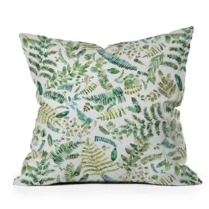New - 20"x20" Oversize Ninola Design Botanical Collection Square Throw Pillow Green - Deny Designs: Indoor Polyester Fill, Zipper Closure