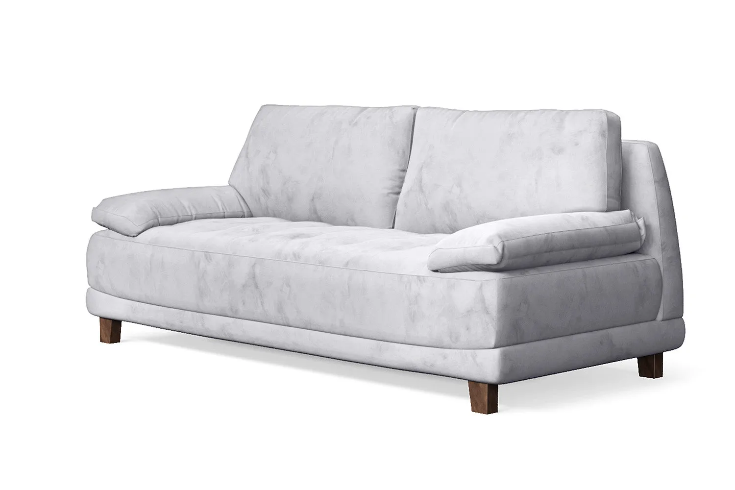 Novara 3 Seater Sofa Silver Velvet