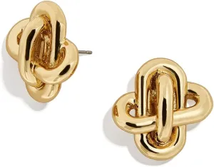 Obidos 14K Gold Plated Love Knot,Heart,Bow Statement Stud Earrings | Gold Earrings for Women | Boho Simple Hypoallergenic Earrings