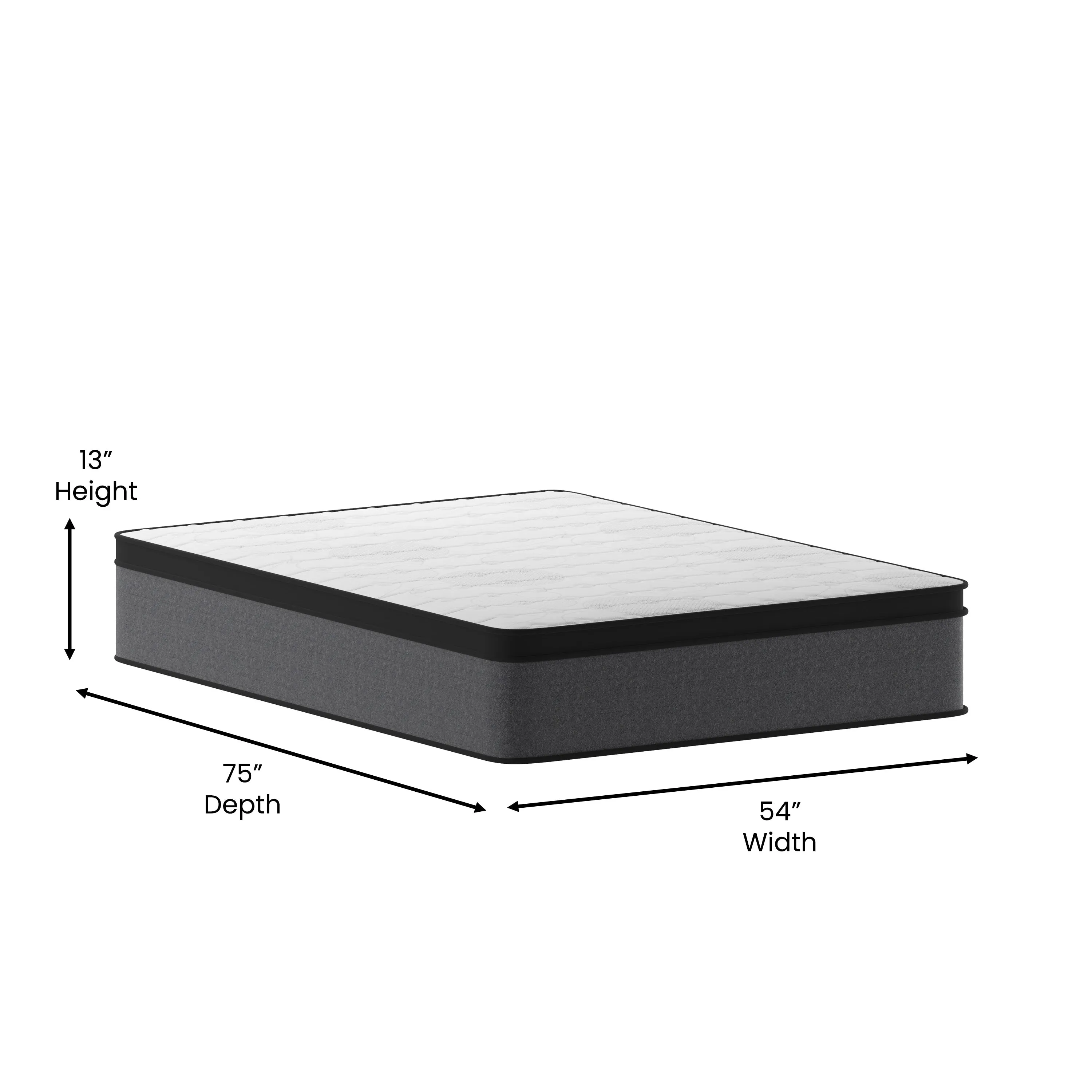 Oriana 13" CertiPUR-US Certified Euro Top Hybrid Pocket Spring Mattress in a Box for Supportive Pressure Relief