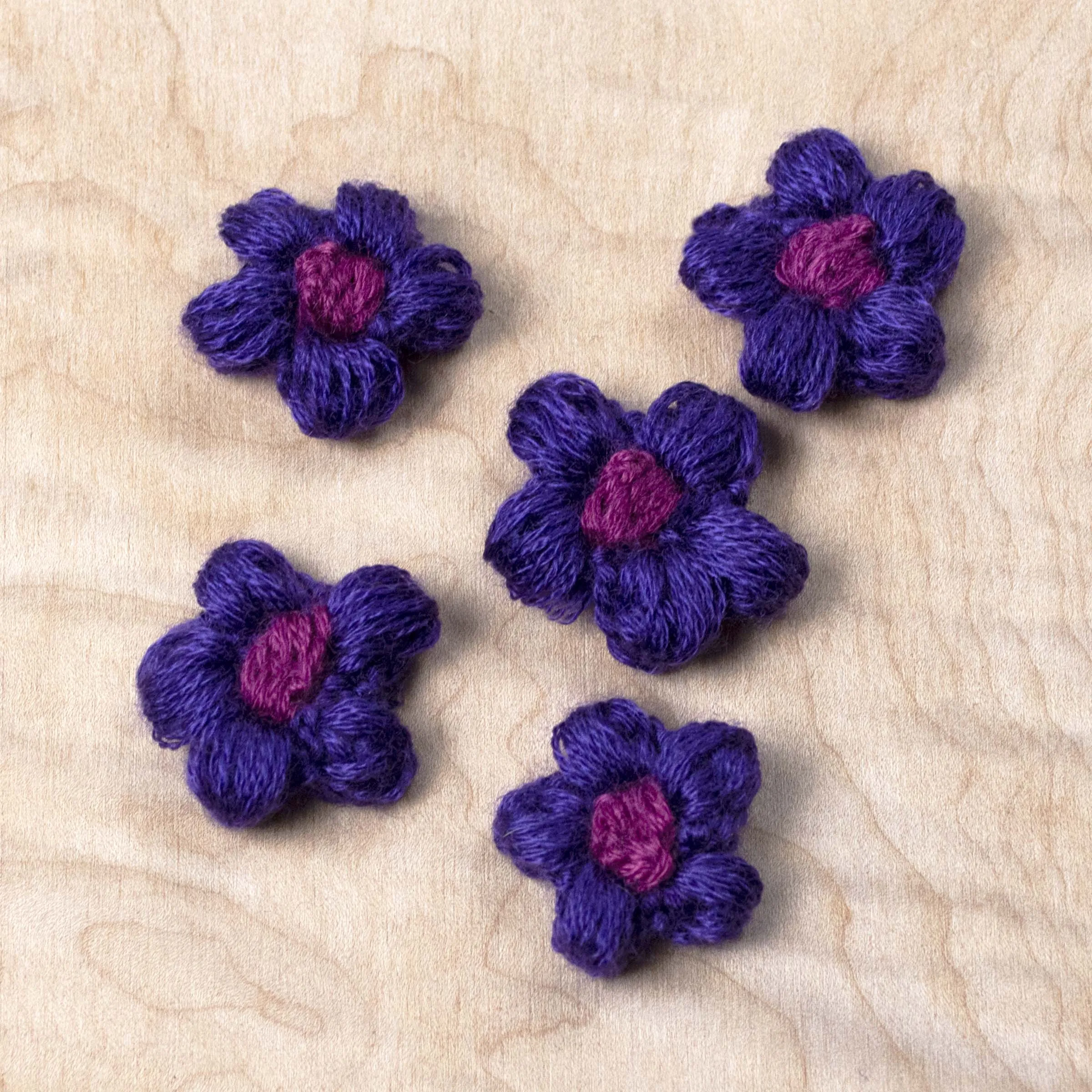 Purple Puff Flower Appliqu