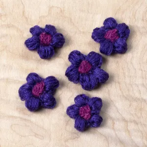 Purple Puff Flower Appliqu