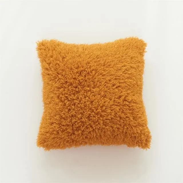 Soft Fur Solid Color Cushion Cover
