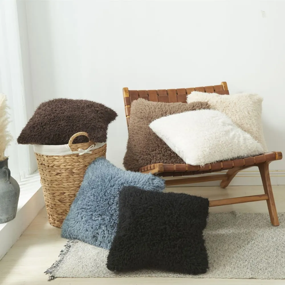 Soft Fur Solid Color Cushion Cover