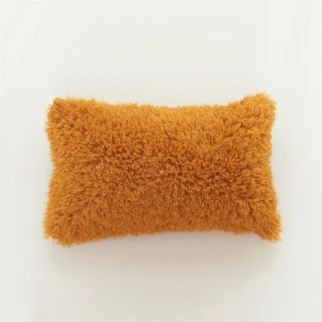 Soft Fur Solid Color Cushion Cover