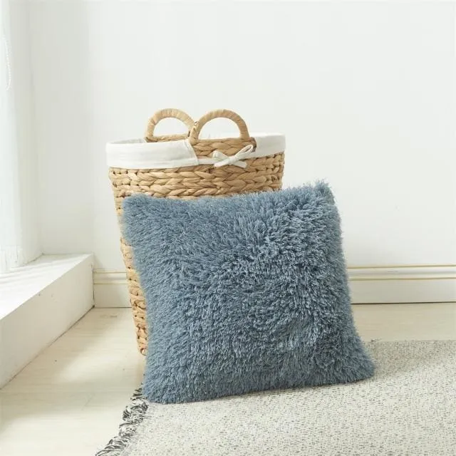 Soft Fur Solid Color Cushion Cover