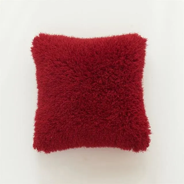 Soft Fur Solid Color Cushion Cover