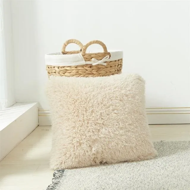 Soft Fur Solid Color Cushion Cover
