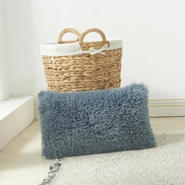 Soft Fur Solid Color Cushion Cover